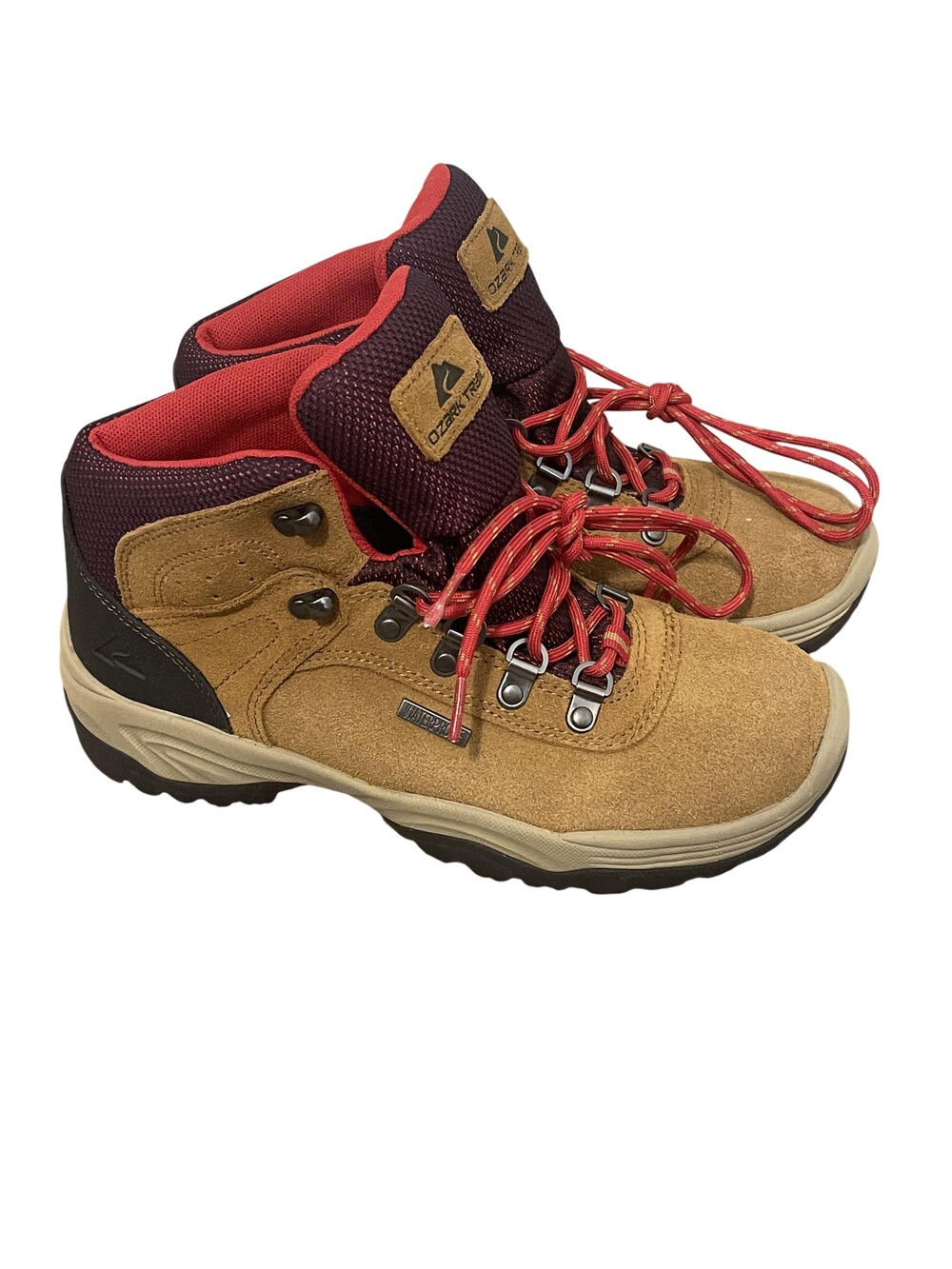 Ozark Trail Boots Womens Size 8 Brown Waterproof Suede Hiking Ankle Outdoor